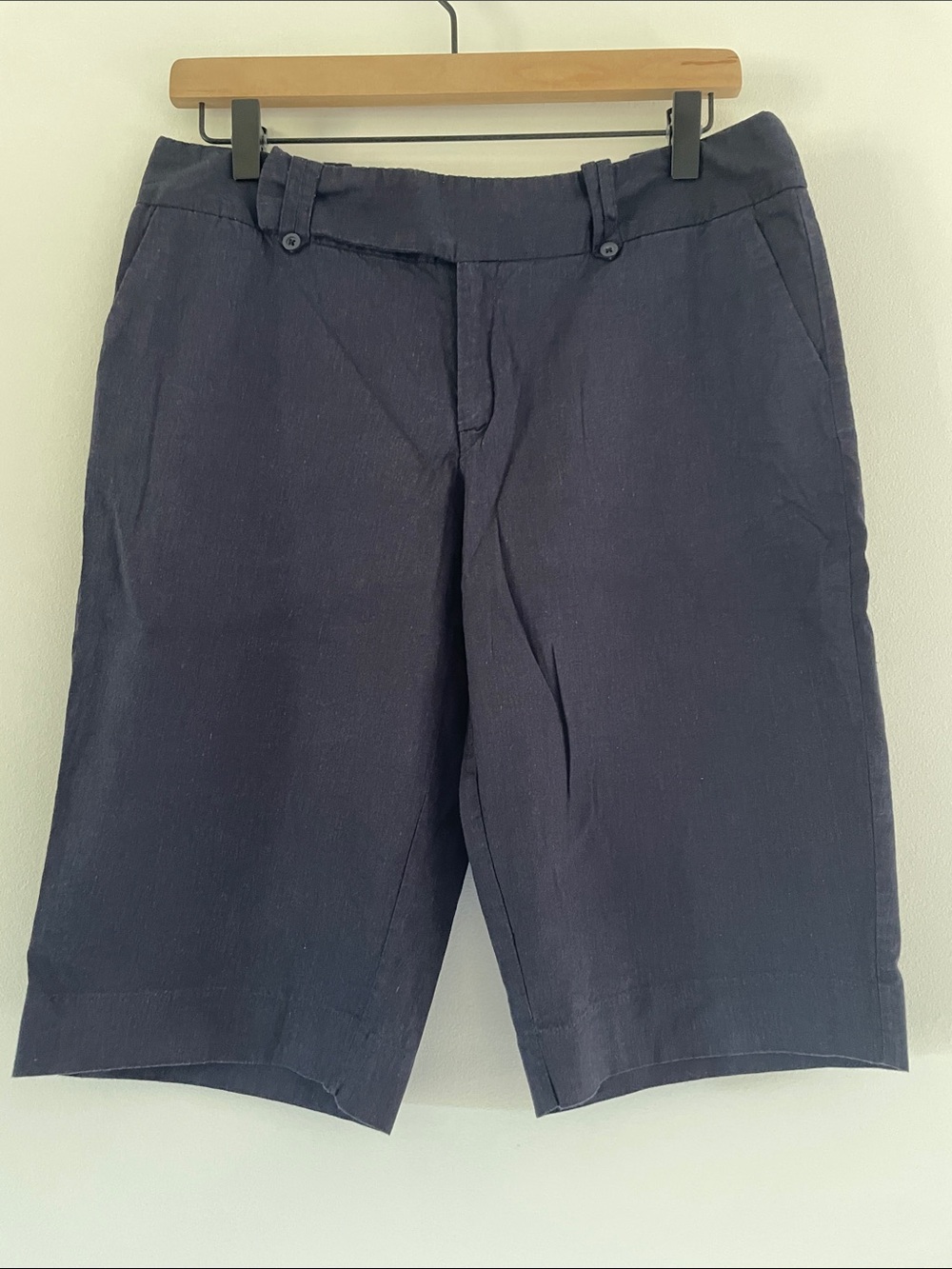 Bermuda Shorts Linen Blend Navy Mossimo Supply Co Women’s 6 Vacation Cruise